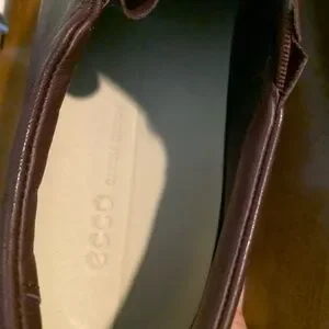 Ecco | Shoes | Ecco Brown Leather Loafers With Side Zipper  display picture 2